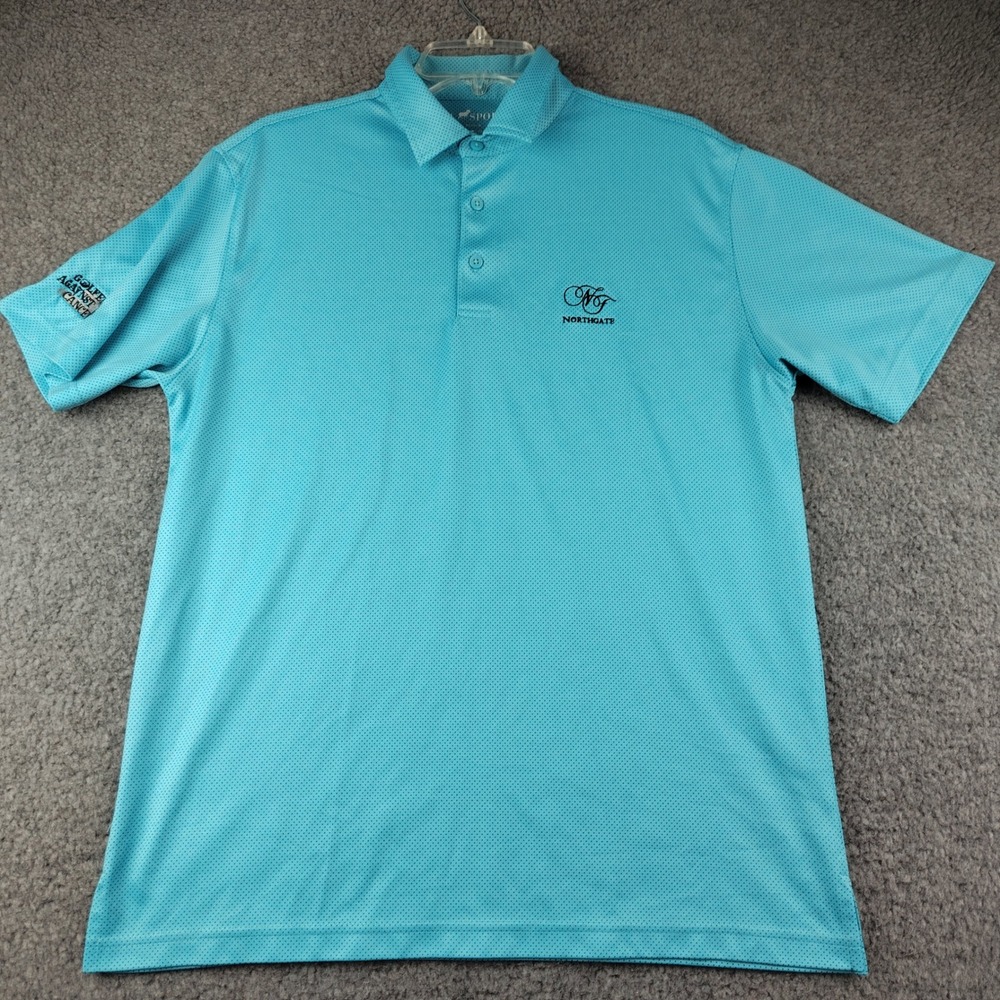 HL Sport Mens Bamboo Charcoal Performance Polo Shirt Blue Size Medium Northgate